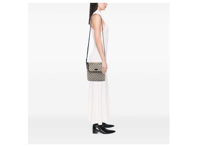 Borsa a tracolla Gucci Beige GG Supreme - vista 5