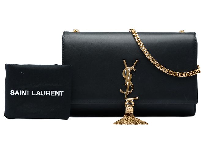 Saint Laurent Black Medium Smooth Calfskin Classic Monogram Kate Tassel Crossbody Nero - vista 7