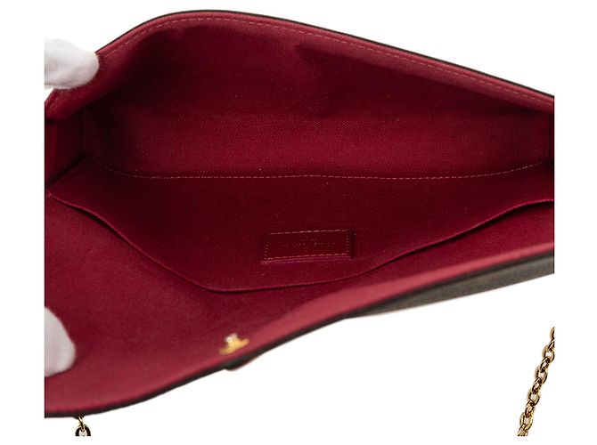 Louis Vuitton Brown Monogram Pochette Felicie Marrone - vista 4