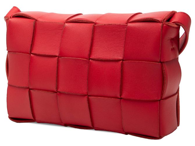 Bottega Veneta Borsa a tracolla Cassette in nappa intrecciato rossa - vista 2