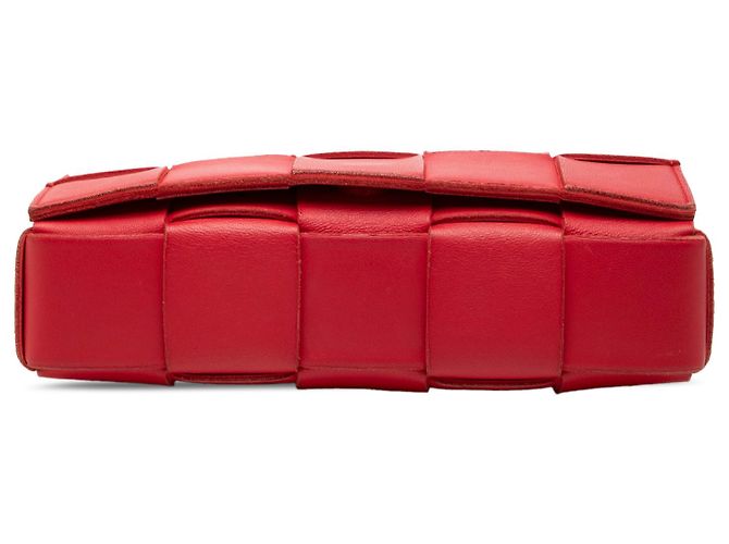 Bottega Veneta Borsa a tracolla Cassette in nappa intrecciato rossa - vista 3