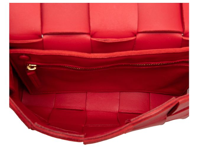 Bottega Veneta Borsa a tracolla Cassette in nappa intrecciato rossa - vista 4