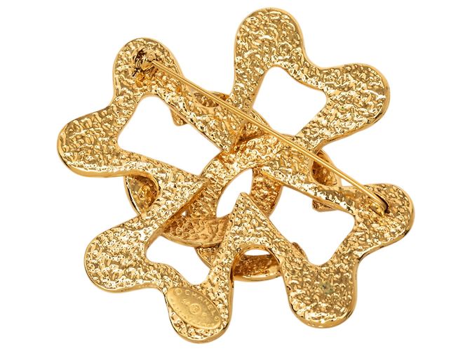 Spilla a trifoglio Chanel Gold CC placcata oro D'oro - vista 2