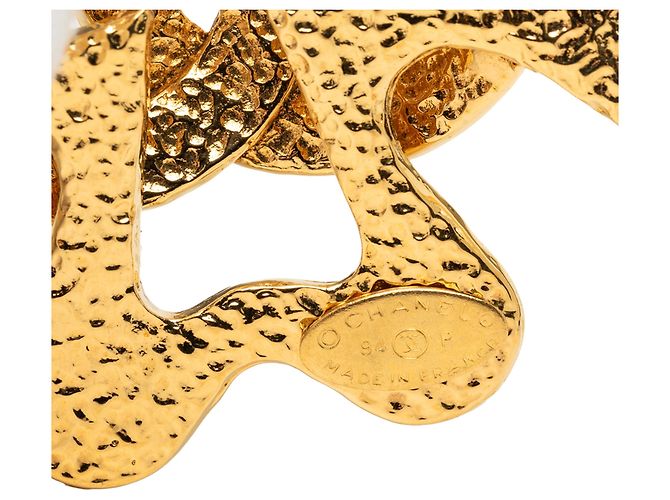 Spilla a trifoglio Chanel Gold CC placcata oro D'oro - vista 3