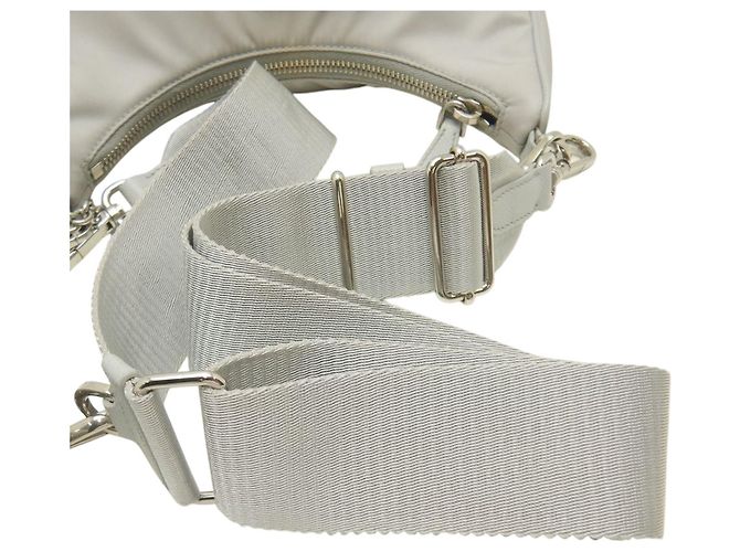 Borsa Satchel Prada Re Edition 2005 in Re-Nylon Grigio Marrone - vista 11