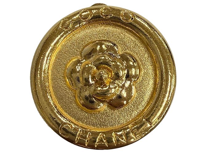 Chanel Gold Vergoldete Camellia Runde Clip-On Ohrringe Golden - Ansicht 2