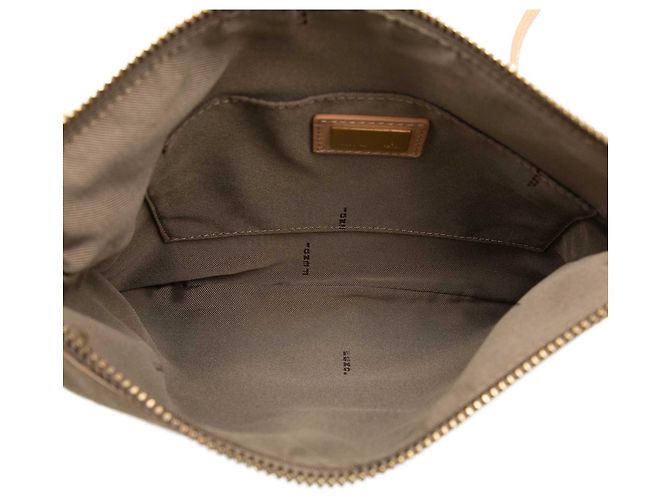 Borsa a tracolla Fendi Beige Zucchino Canvas - vista 4