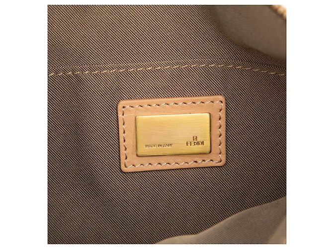Borsa a tracolla Fendi Beige Zucchino Canvas - vista 5