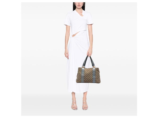 Gucci Beige Medium GG Canvas Bamboo Libeccio Tote - Ansicht 5