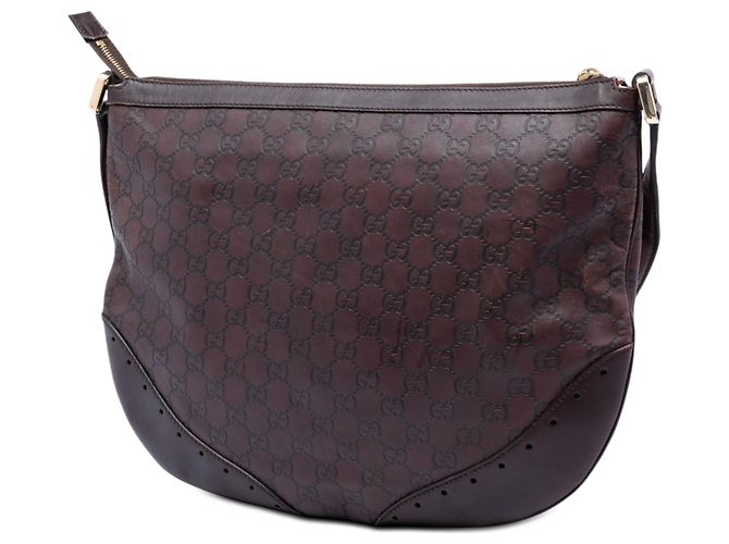 Borsa a tracolla Gucci Brown Guccissima Punch Marrone Marrone scuro - vista 2