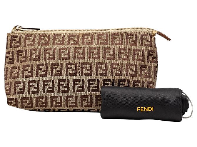 Fendi Zucchino Canvas Pouch Braun - Ansicht 8