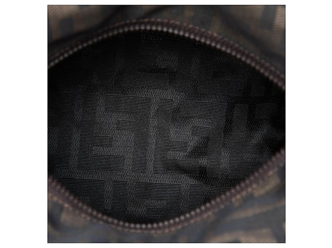 Borsa a mano Fendi Mini Zucca Canvas Marrone Castaño - vista 4
