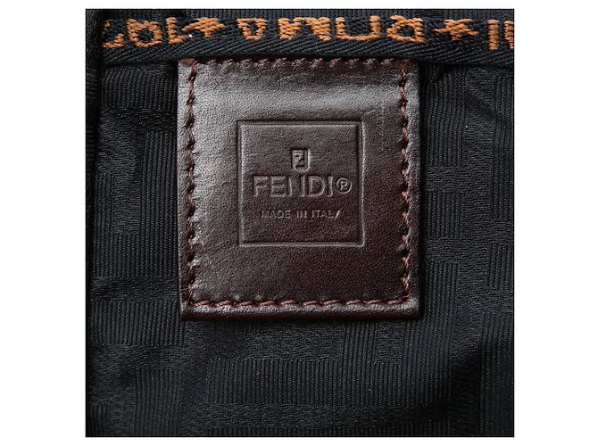 Borsa a mano Fendi Mini Zucca Canvas Marrone Castaño - vista 5