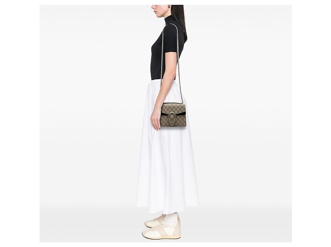 Gucci Beige Small GG Supreme Dionysus Crossbody - vista 7