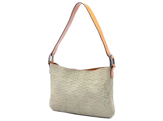 Céline Borsa a tracolla Celine Brown C Macadam in camoscio Marrone Beige - vista 2