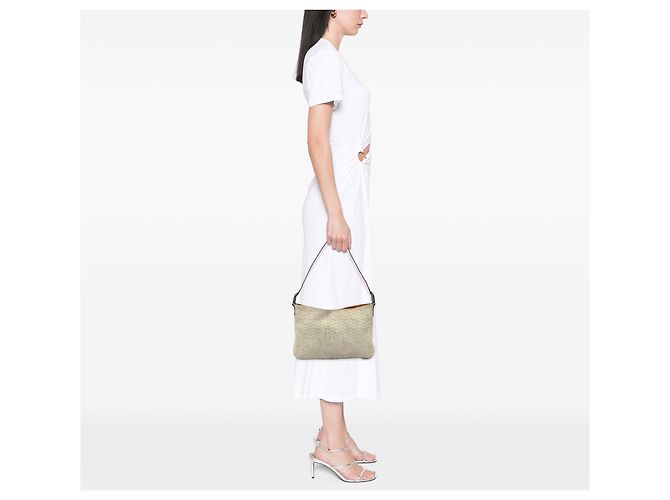 Céline Borsa a tracolla Celine Brown C Macadam in camoscio Marrone Beige - vista 5