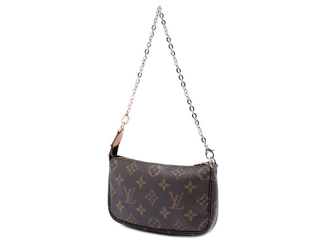 Louis Vuitton Brown Monogram Mini Pochette Accessoires Marrone - vista 2