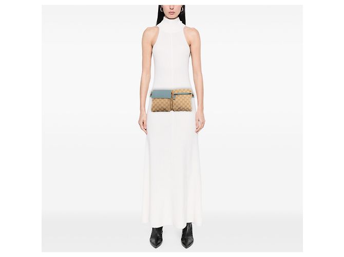 Borsa cintura Gucci Beige GG Canvas Web con doppia tasca - vista 7