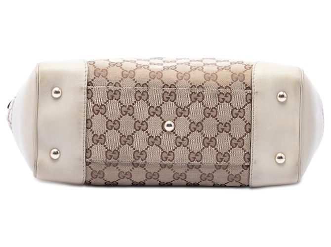 Gucci Mayfair Tote aus beigem GG Canvas mit Web-Streifen - Ansicht 3