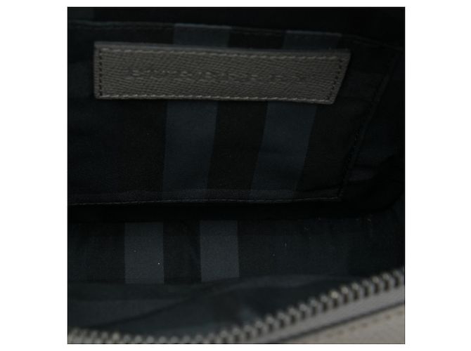 Burberry Gray Small Grained Calfskin Shaldon Crossbody Marrone - vista 4