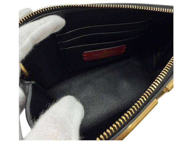 Necessaire VLogo in pelle di vitello nera Valentino Nero - vista 4