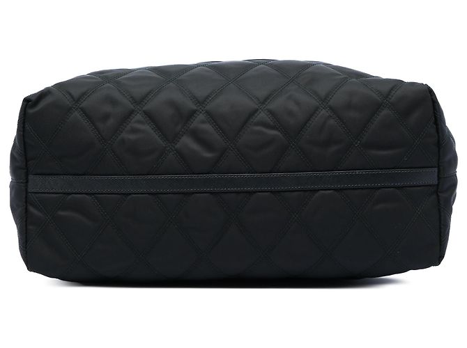 Borsa Satchel Prada in Tessuto Impuntu Nero - vista 3