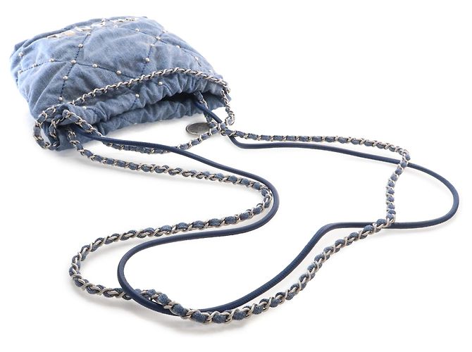 Borsa Chanel Blue Mini Denim Studded 22 - vista 14