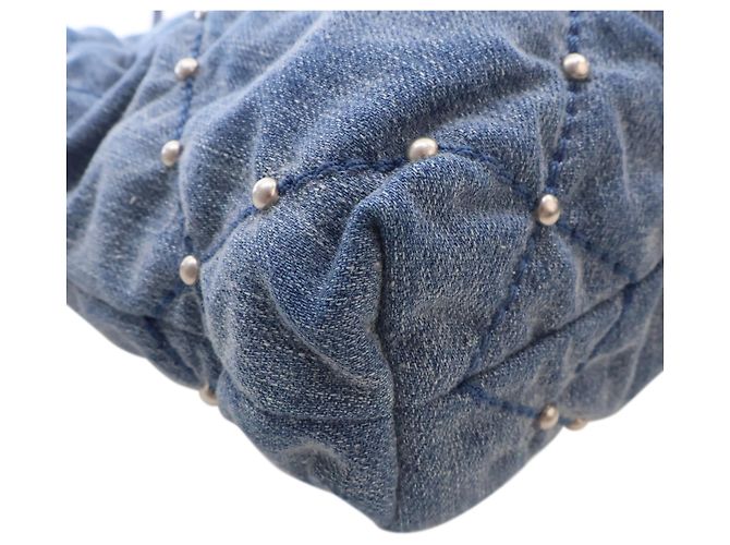 Borsa Chanel Blue Mini Denim Studded 22 - vista 9