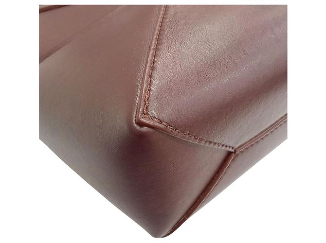 LOEWE Mini Tote Puzzle Fold in vitello lucido rosso Bordò - vista 7