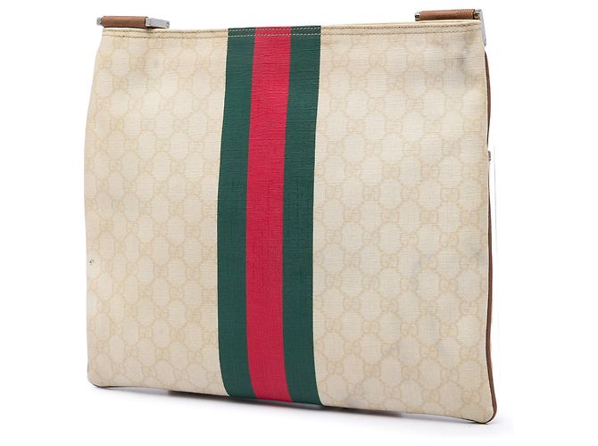 Borsa a tracolla Gucci White GG Supreme Web Logo Bianco Crudo - vista 2