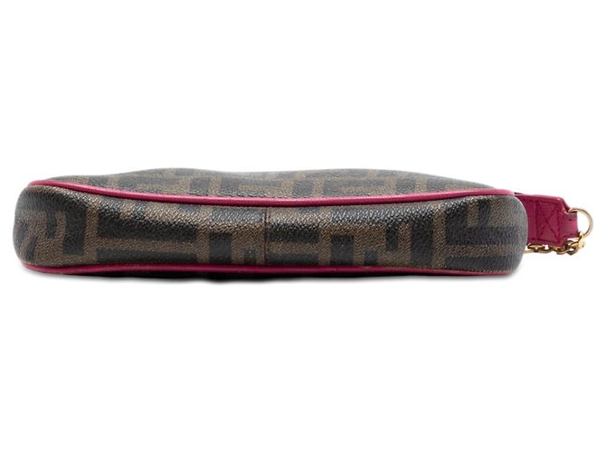 Pochette Fendi Brown Zucca Spalmati con catena Marrone - vista 3