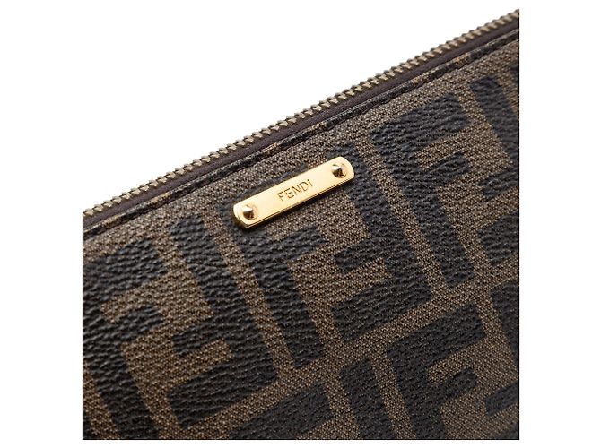 Pochette Fendi Brown Zucca Spalmati con catena Marrone - vista 6