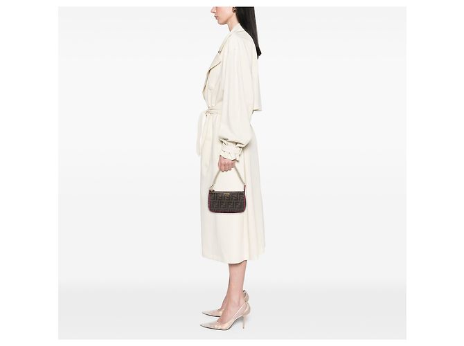 Pochette Fendi Brown Zucca Spalmati con catena Marrone - vista 7