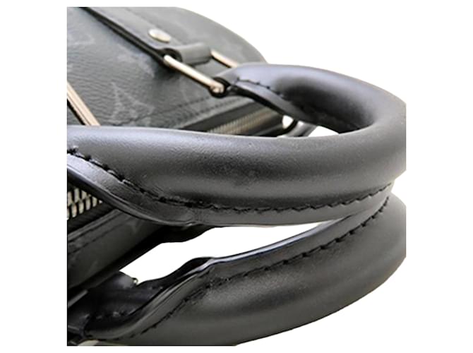 Louis Vuitton Black Monogram Eclipse Reverse Keepall Bandouliere 25 Nero - vista 16
