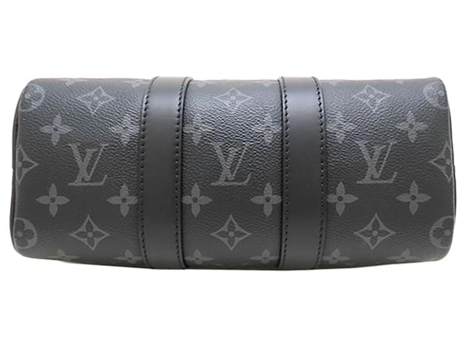 Louis Vuitton Black Monogram Eclipse Reverse Keepall Bandouliere 25 Nero - vista 4