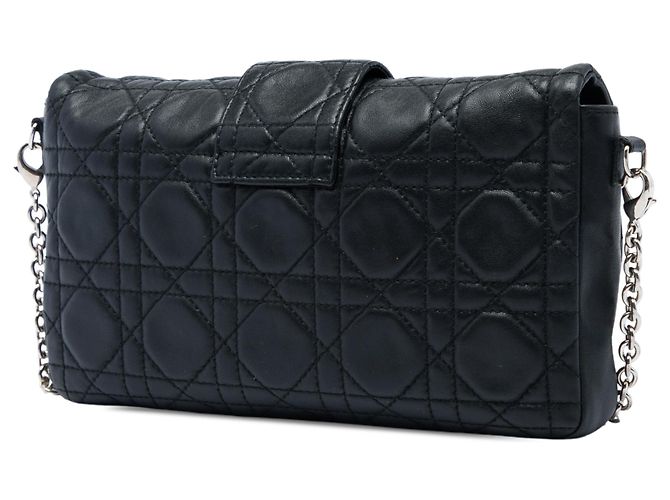 Pouch Dior New Lock in pelle d'agnello Cannage nera Nero - vista 2