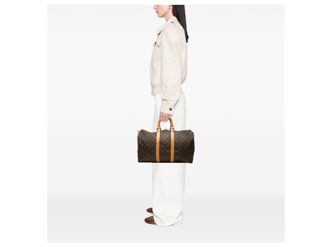 Louis Vuitton Brown Monogram Keepall 45 Marrone - vista 6