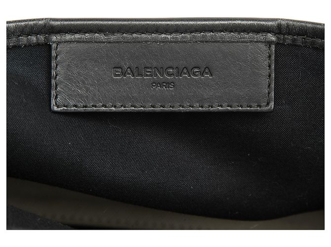 Balenciaga Borsa Cabas Satchel XS in tela marrone e blu navy Beige - vista 5