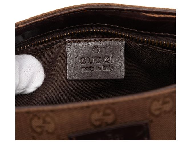 Borsa a mano Gucci in tela GG marrone - vista 5