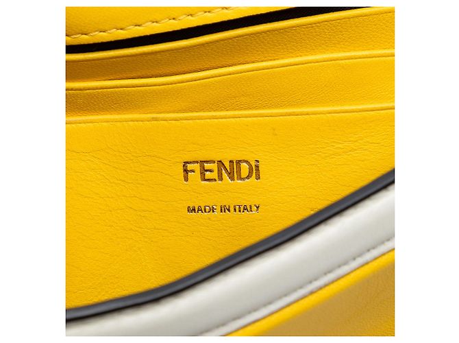 Borsa a spalla Fendi Yellow Mini Bicolor Nappa Apolo Chain Baguette Giallo - vista 5