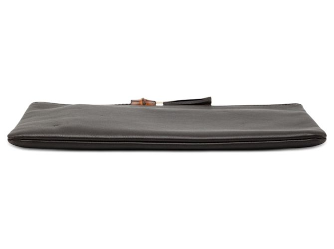 Bamboo Clutch Gucci de piel de becerro marrón con borla de bambú Castaño Marrón oscuro - vista 3