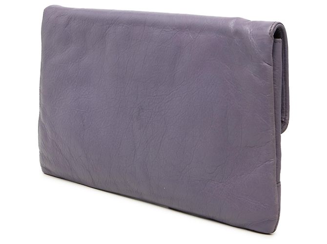 Clutch a Busta Classica Motocross Balenciaga in pelle di agnello viola - vista 2