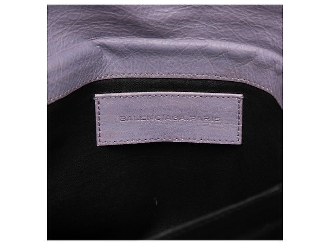 Clutch a Busta Classica Motocross Balenciaga in pelle di agnello viola - vista 5