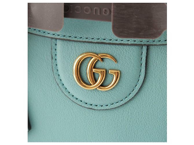 Borsa Gucci Blue Mini Calfskin Bamboo Diana Satchel Blu chiaro - vista 8