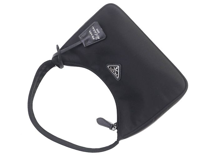 Borsa a tracolla Prada Mini Re Nylon Re Edition 2000 Nera Nero - vista 3