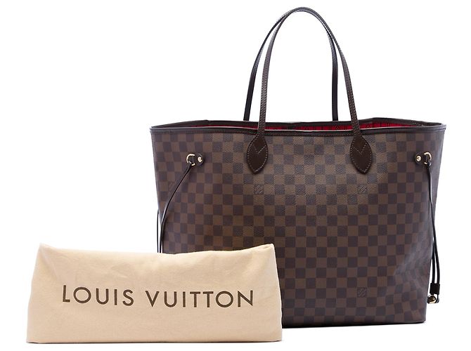 Louis Vuitton Brown Damier Ebene Neverfull GM Marrone - vista 7