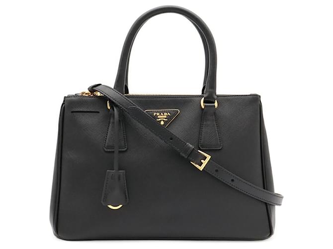 Borsa a mano Prada Triangle Galleria Medium Nero - vista 2