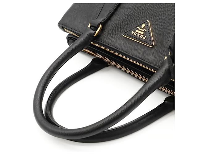 Borsa a mano Prada Triangle Galleria Medium Nero - vista 5