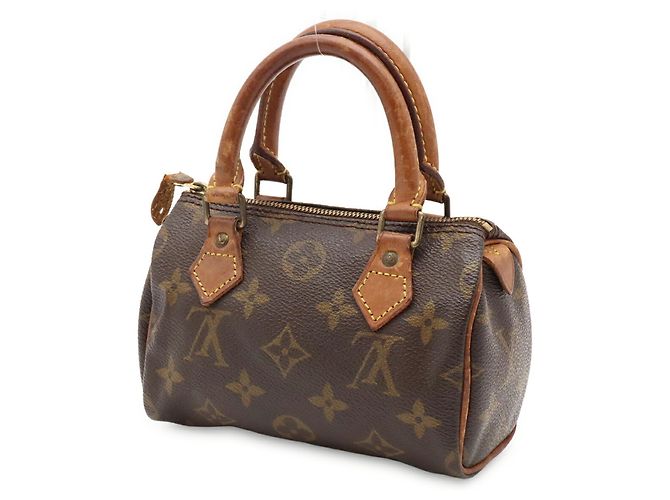 Borsa a mano Louis Vuitton Monogram Mini Speedy Marrone - vista 3