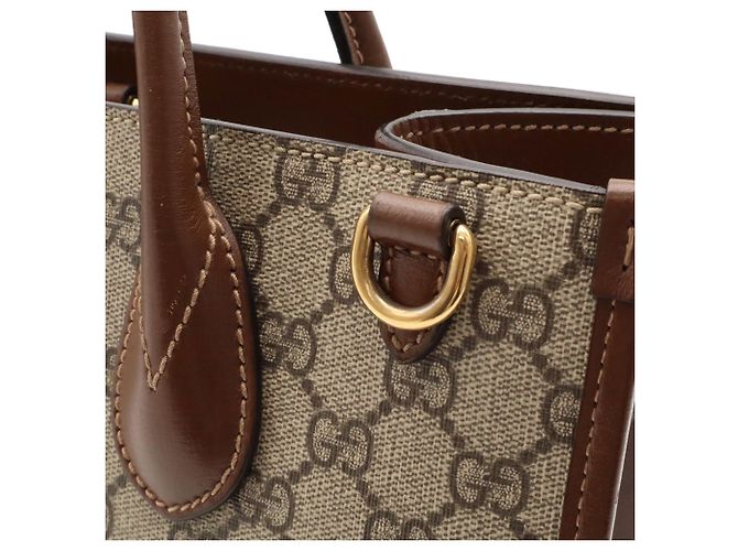 Borsa Tote Gucci GG Small Marrone Crudo - vista 7